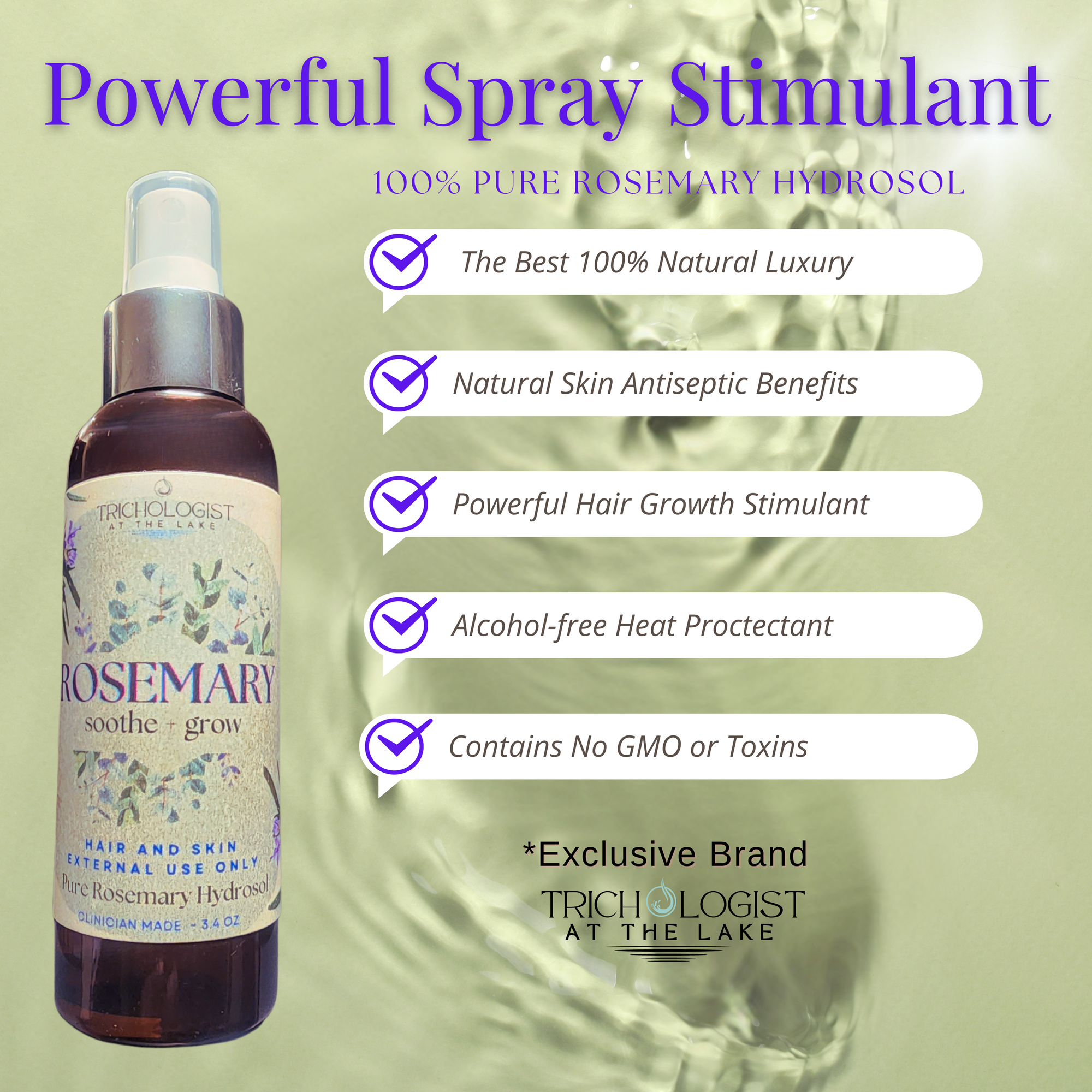 100% Pure Rosemary Hydrosol